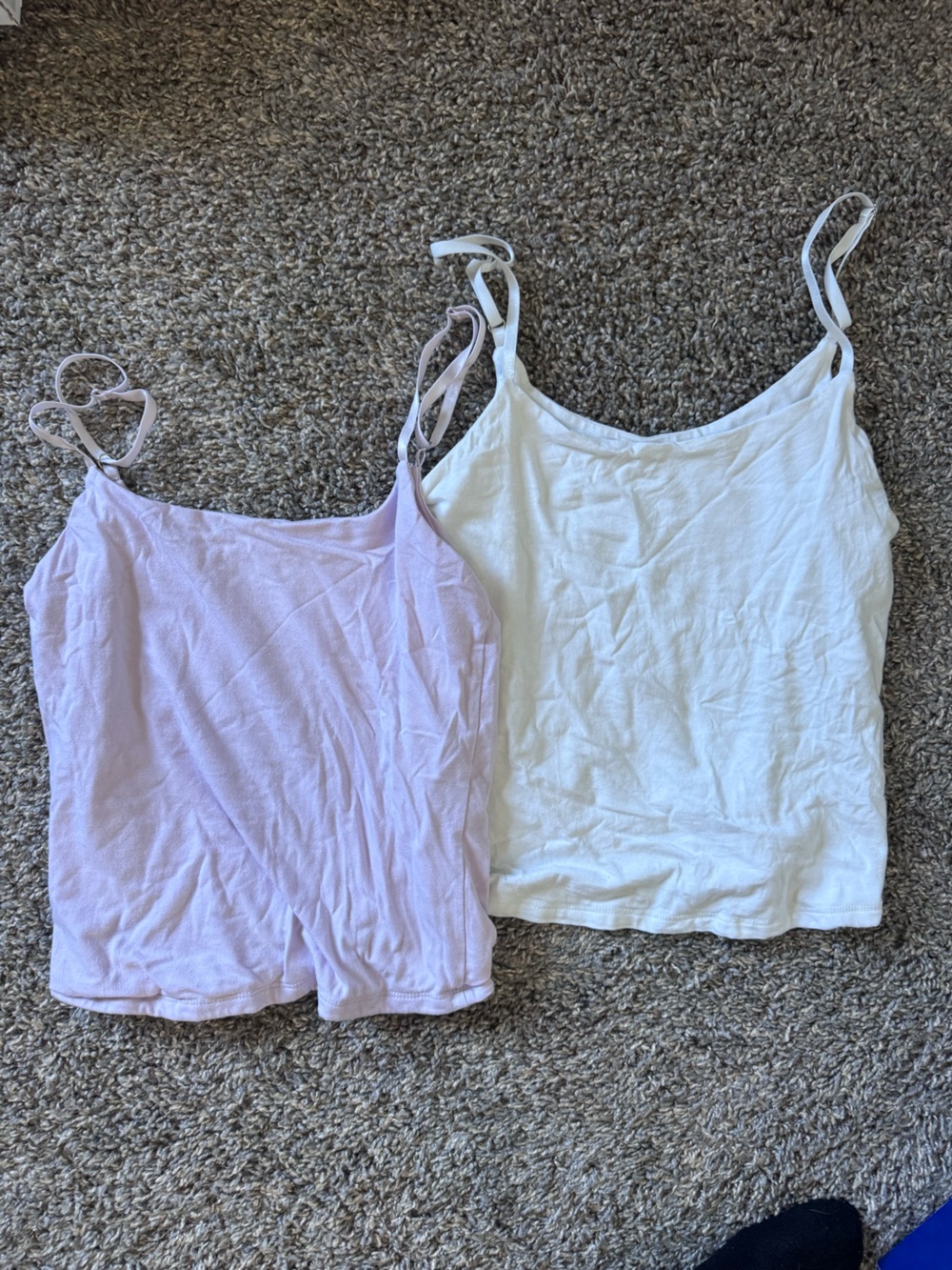 Pink Rose White and light pink  Spaghetti Strap Camisoles - Set of 2